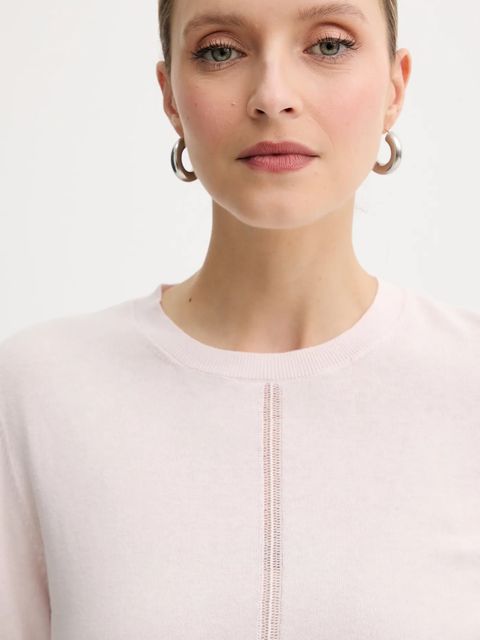 BOSS Orange sweter z dodatkiem wełny damski kolor różowy lekki 50548927 - zdjęcie produktu nr 2