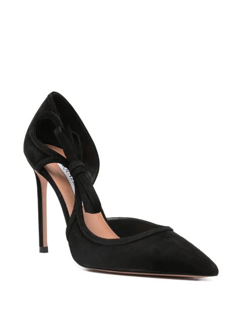 Aquazzura 105mm Bow Tie pointed-toe pumps - Black - zdjęcie produktu nr 2