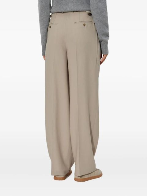 AMI Paris pleated buckle-fastening trousers - Neutrals
