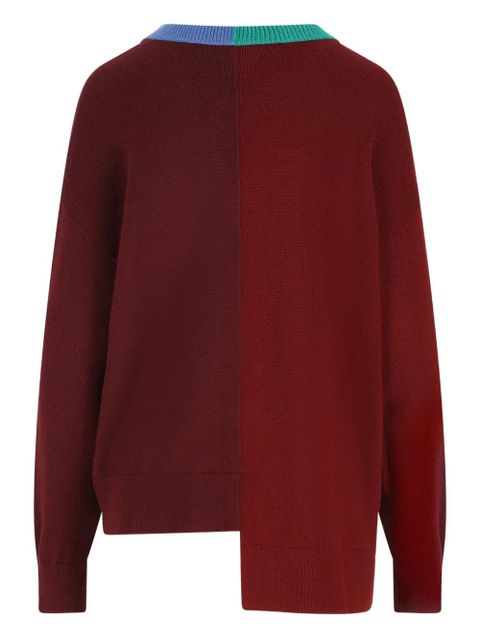 LOEWE colour-block asymmetric sweater - Red - zdjęcie produktu nr 2