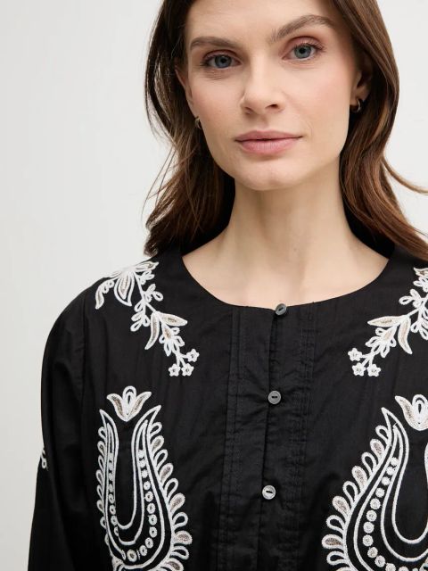 Pepe Jeans sukienka bawełniana DESTINY DRESS kolor czarny midi rozkloszowana PL953743