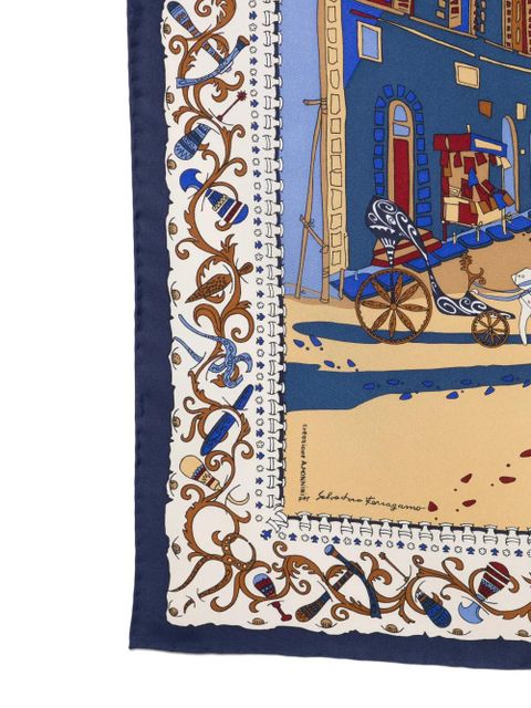 Ferragamo scenic print scarf - Blue - zdjęcie produktu nr 2