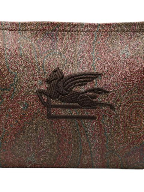 ETRO Paisley Pegasus cotton clutch bag - Brown
