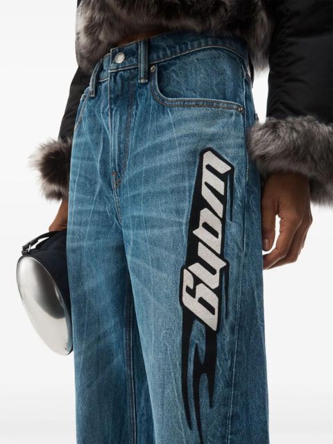 Alexander Wang logo-patch ballloon jeans - Blue