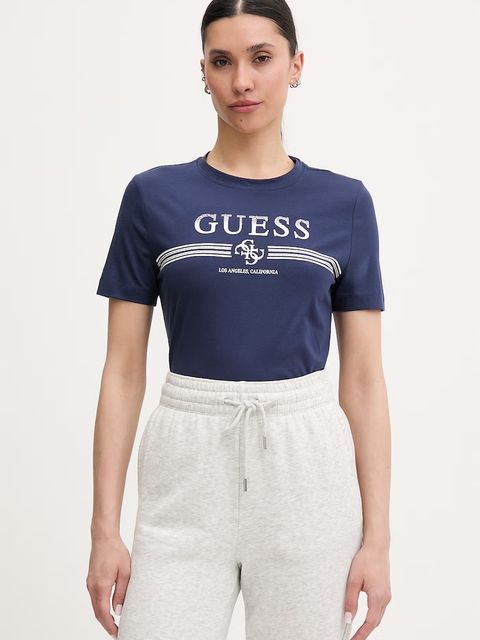 Guess T-shirt damski bawełniany z elastanem SIENA - zdjęcie produktu nr 2