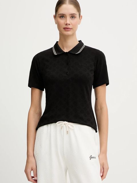 Guess polo PEONY damski kolor czarny V5YP01 KCX12 - zdjęcie produktu nr 1
