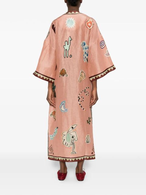 ALEMAIS Laurence printed trim dress - Pink