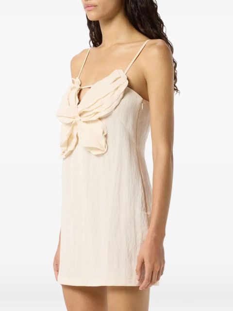 Blumarine butterfly-applioqué mini dress - Neutrals