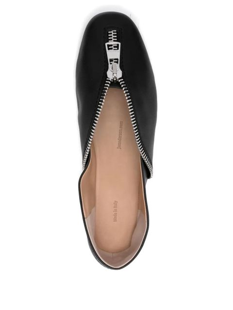 JW Anderson zip-detail leather ballet flats - Black