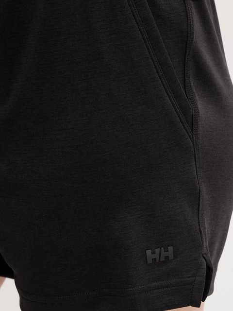 Helly Hansen szorty outdoorowe LIFA TECH damskie kolor czarny gładkie high waist 63419