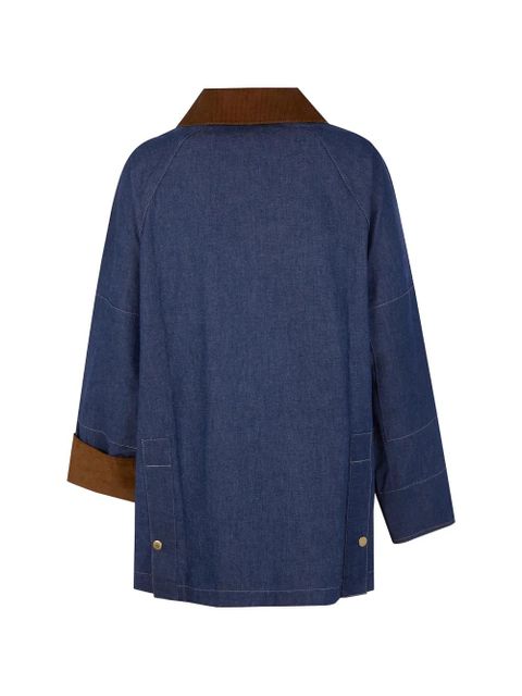 Barbour Asker corduroy-collar denim coat - Blue - zdjęcie produktu nr 2