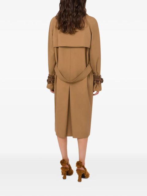 Moschino buttoned-cuff double-breasted coat - Neutrals