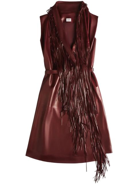 Tod's leather midi dress - Red - zdjęcie produktu nr 1