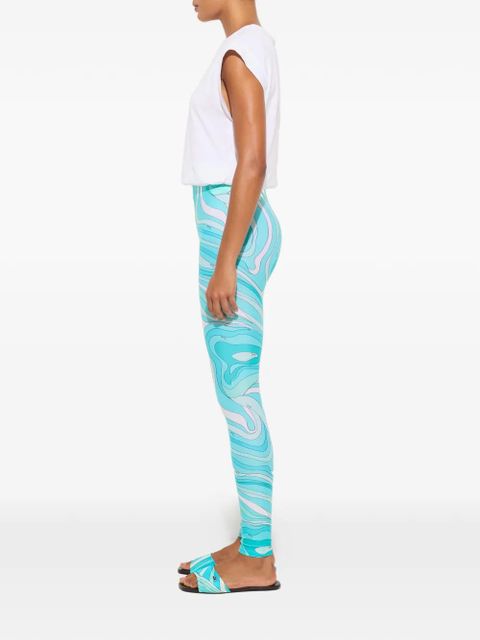 PUCCI Marmo-print leggings - Blue