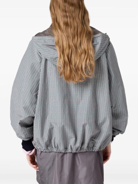 Miu Miu checked bomber jacket - Grey