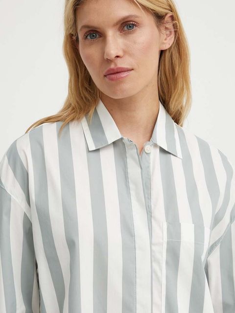 Marc O'Polo koszula damska kolor biały relaxed z kołnierzykiem klasycznym 406111542423