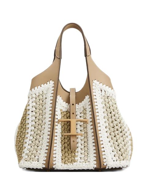 Tod's crochet-detail T-buckle tote bag - Neutrals - zdjęcie produktu nr 1