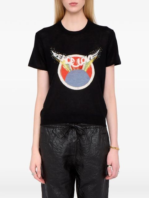 Zadig&Voltaire embellished graphic t-shirt - Black
