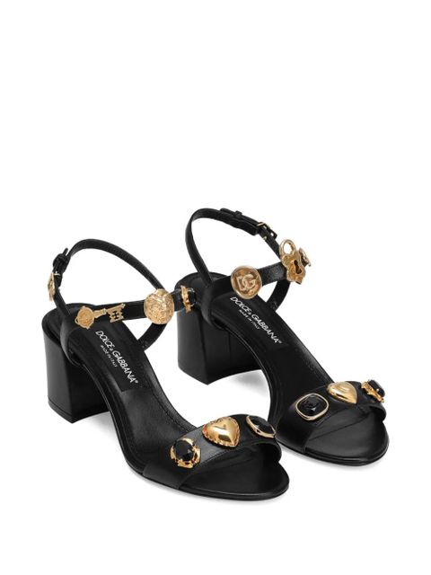 Dolce & Gabbana 60mm block-heel embellished sandals - Black - zdjęcie produktu nr 2