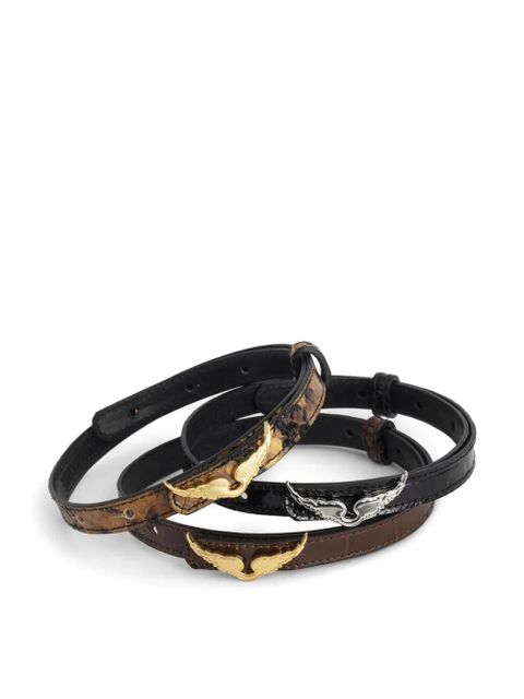 Zadig&Voltaire Rock croco leather bracelet - Brown