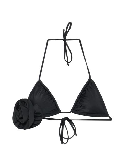 Moschino floral-appliqué triangle bikini top - Black - zdjęcie produktu nr 1