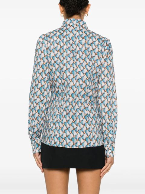 ETRO Floralia-print poplin shirt - Blue