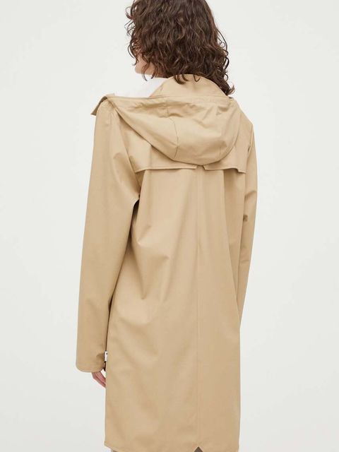 Rains kurtka przeciwdeszczowa 12020 Long Jacket kolor beżowy przejściowa 12020.24-24Sand