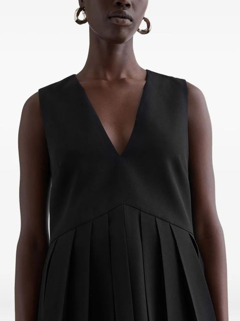 Jil Sander pleated wool gabardine top - Black