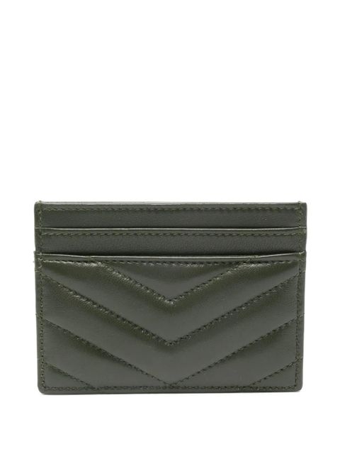 Saint Laurent quilted logo cardholder - Green