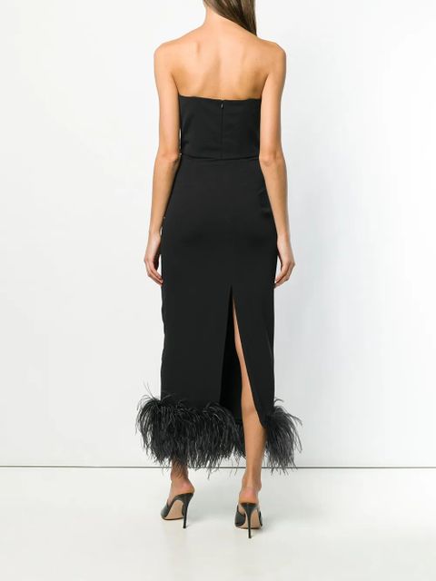 16Arlington feather embellished strapless dress - Black