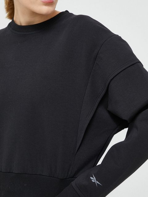 Reebok bluza damska kolor czarny gładka