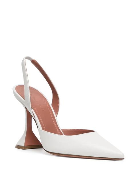 Amina Muaddi Holli 100mm slingback pumps - White - zdjęcie produktu nr 2