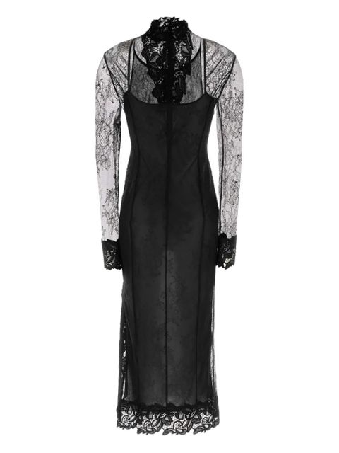 Blumarine lace mock-neck midi dress - Black - zdjęcie produktu nr 1