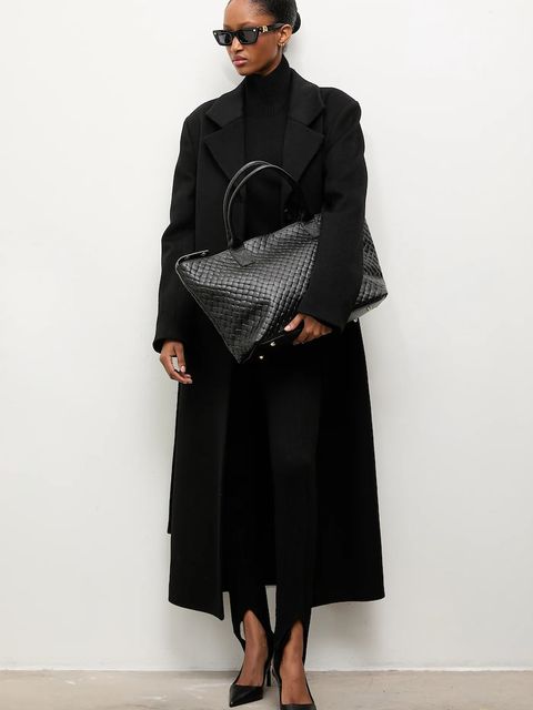 Answear.LAB płaszcz damski kolor czarny przejściowy