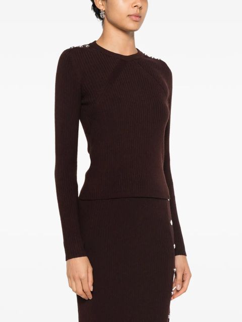 PINKO Love Birds-motif sweater - Brown