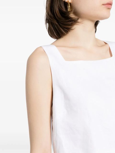 Reformation Saige linen crop top - White