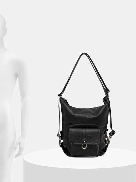 Answear.LAB plecak skórzany damski kolor czarny duży gładki