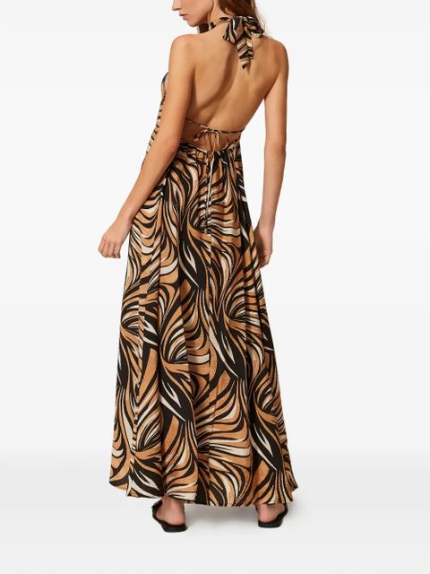 TWINSET graphic-print maxi dress - Neutrals