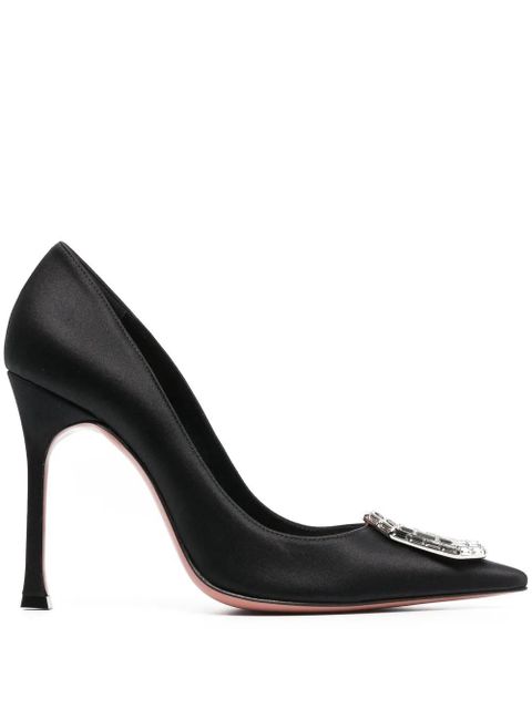 Amina Muaddi Camelia crystal-embellished 105mm pumps - Black - zdjęcie produktu nr 1