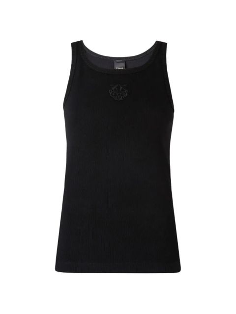 PINKO ribbed embroidered tank top - Black - zdjęcie produktu nr 1