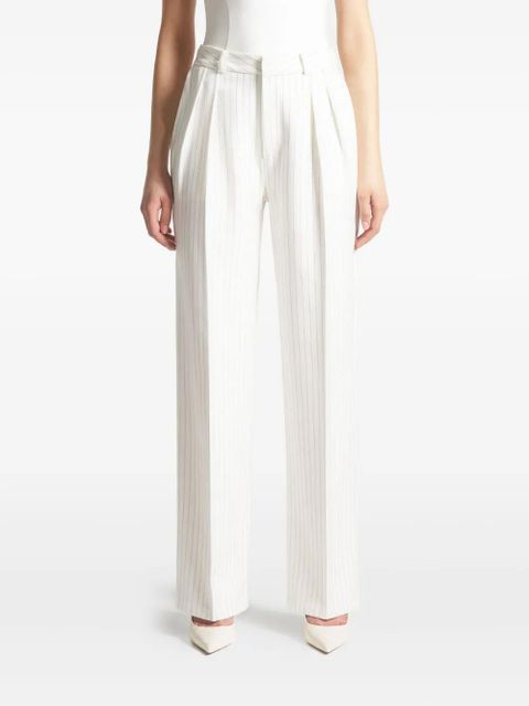Manière De Voir Julie pinstripe twin-pleat tailored trousers - White - zdjęcie produktu nr 1