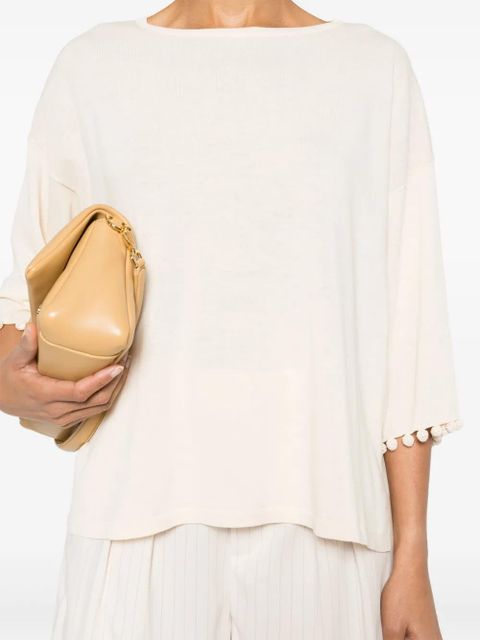 Max Mara Neottia pendant-detail cotton jumper - Neutrals - zdjęcie produktu nr 2