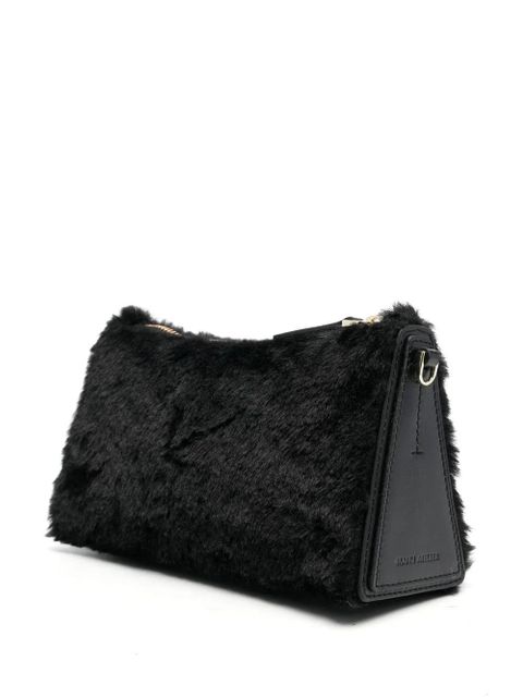 Manu Atelier faux-fur zipped bag - Black