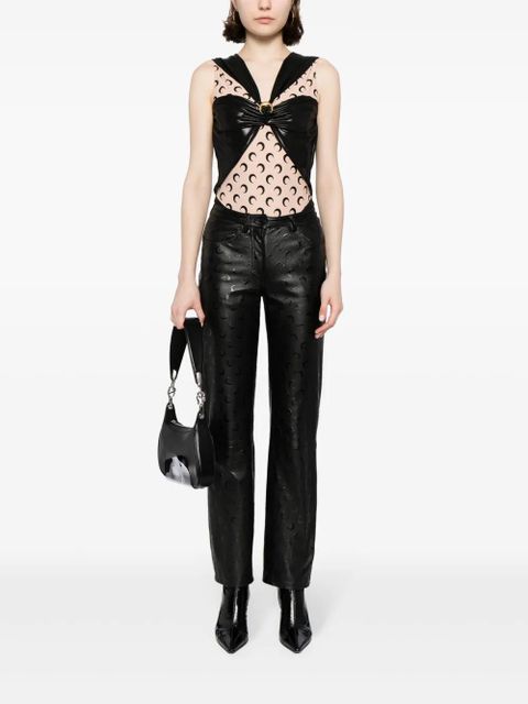 Marine Serre logo-print panelled bodysuit - Black - zdjęcie produktu nr 2