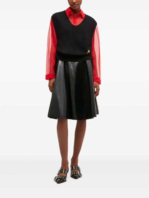 GANNI tie-detail V-neck vest - Black - zdjęcie produktu nr 2