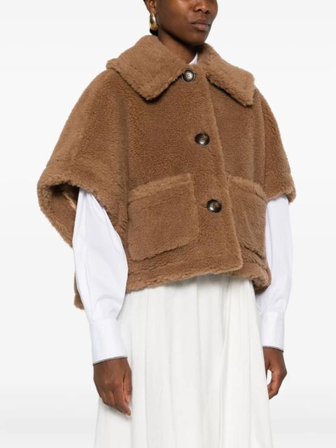 Max Mara patch-pocket cape - Brown
