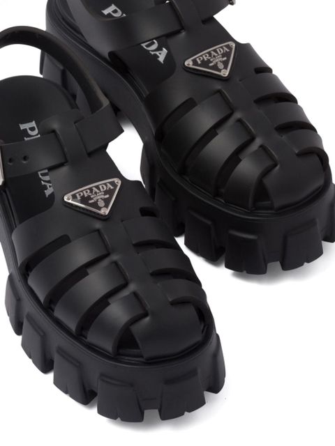 Prada 55mm caged platform sandals - Black