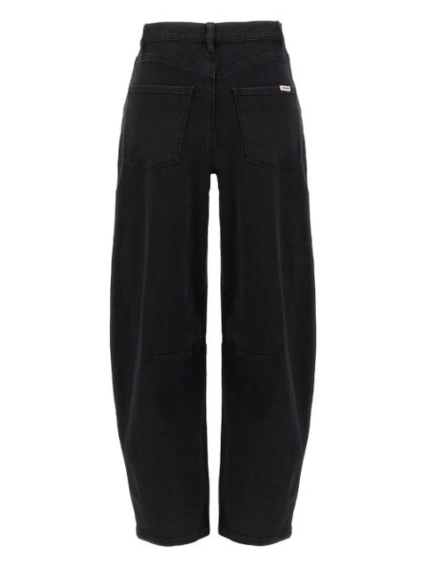 Self-Portrait high-rise wide-leg jeans - Black