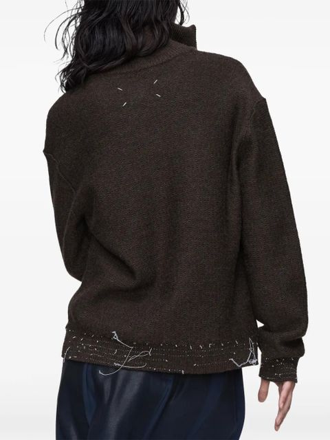 Maison Margiela wool zip sweater - Brown