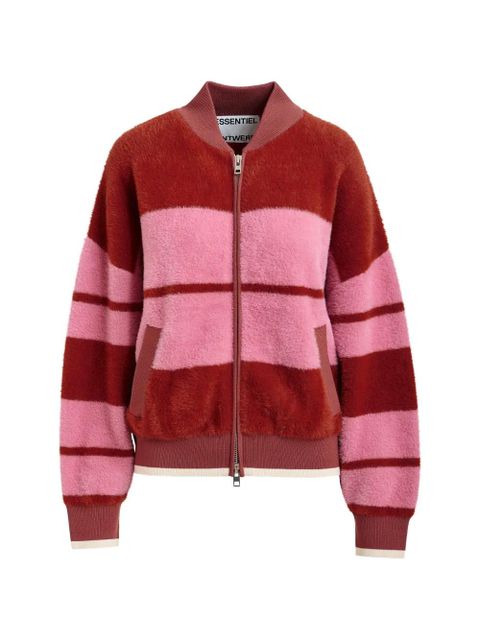 Essentiel Antwerp striped zip-up cardigan - Pink - zdjęcie produktu nr 1